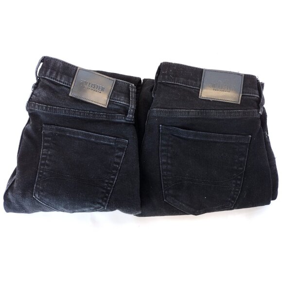 Lot of 2 Hollister Stacked Skinny Jeans Men W29 L32 Advanced Stretch Black Denim - Picture 1 of 8